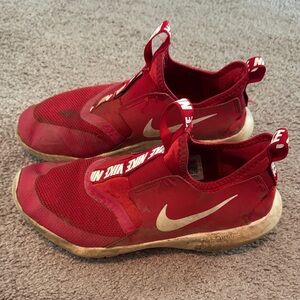 Nike Red and White Slip-On Shoes